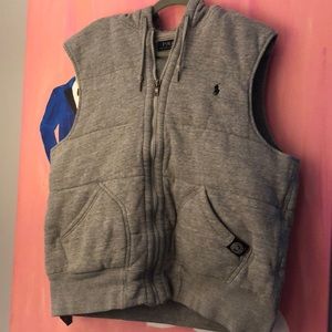 Men’s Polo Sweatshirt Vest With Hood